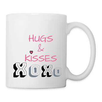 J’aime les vêtements / Hugs&Kisses - Mug blanc - blanc - Droite