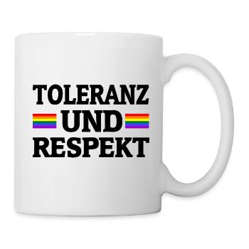 Toleranz Und Respekt Gay Rights LGBTQ Regenbogen - Tasse - Weiß - Rechts