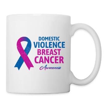 Häusliche Gewalt und Brustkrebsbewusstsein - Tasse - Weiß - Rechts