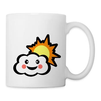 Glückliche Wolke und strahlende Sonne - Tasse - Weiß - Rechts