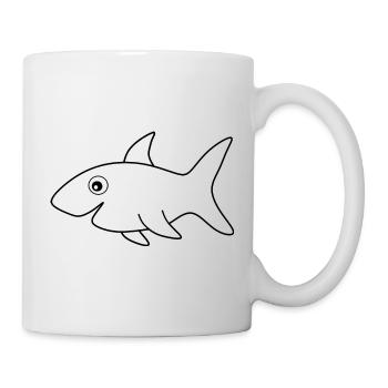 Haifisch Haie Fisch angeln - Tasse - Weiß - Rechts