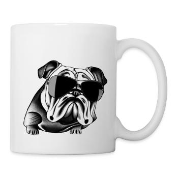 Chiens bouledogues avec lunettes de soleil motif cool - Mug blanc - blanc - Droite