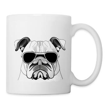 Chiens bouledogues avec lunettes de soleil motif cool - Mug blanc - blanc - Droite