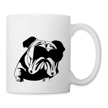 Chiens bouledogues avec lunettes de soleil vecteur cool - Mug blanc - blanc - Droite