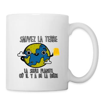 La seule planète ou il y a de la bière ! - Mug blanc - blanc - Droite