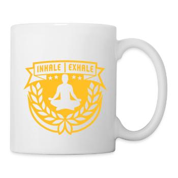 inhale exhale yoga Zitat - Tasse - Weiß - Rechts