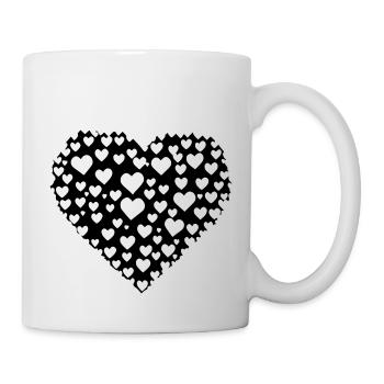Symbole de coeur Amour Mignons Cœurs Rose Dessin Vecteur - Mug blanc - blanc - Droite