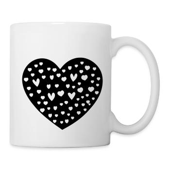 Symbole de coeur Amour Mignons Cœurs Rose Dessin Vecteur - Mug blanc - blanc - Droite