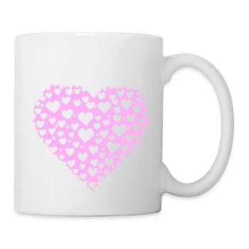 Herz Symbol Liebe süß Herzen rosa Zeichnung 13 - Tasse - Weiß - Rechts