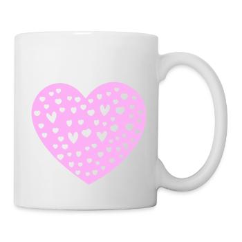 Herz Symbol Liebe süß Herzen rosa Zeichnung 11 - Tasse - Weiß - Rechts