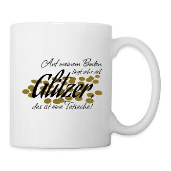 On the ground lies glitter fact saying gift - Mug - white - Right