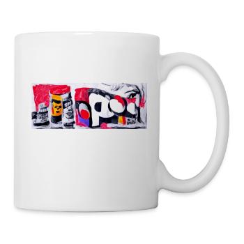 Pop Art 80s Style Banner - Mug - white - Right