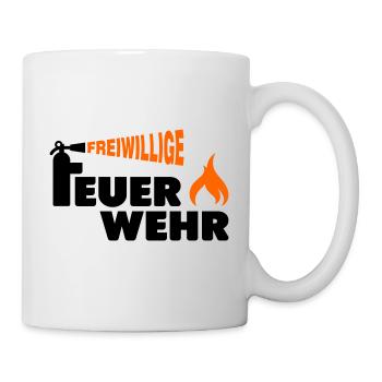 Freiwillige Feuerwehr Flamme - Tasse - Weiß - Rechts