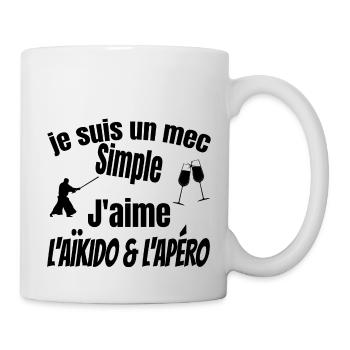 aïkido et apéro - Mug blanc - blanc - Droite
