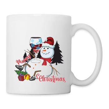 Noël, vin Noël, vin rouge vin drôle vin vin - Mug blanc - blanc - Droite