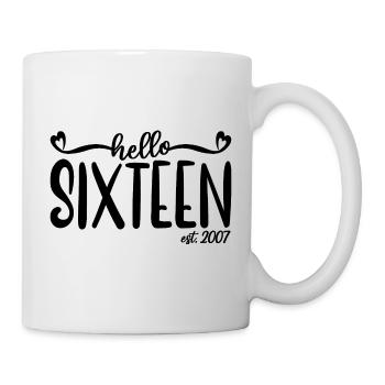16e anniversaire Femmes Hello Sixteen Est. 2007 - Mug blanc - blanc - Droite