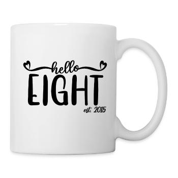 8. Geburtstag Kinder Mädchen 8 Hallo Acht Est. 2015 - Tasse - Weiß - Rechts