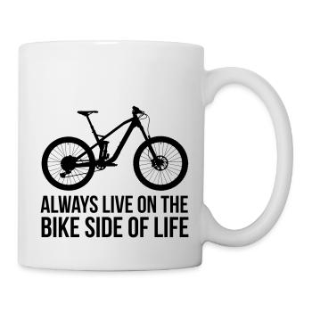 VTT Toujours vivre du côté vélo de la vie - Mug blanc - blanc - Droite