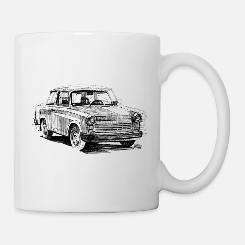 HandgezeichneterTrabant - Tasse - Weiß