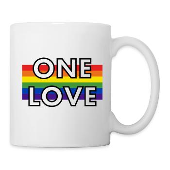 one love pride football - Mug - white - Right