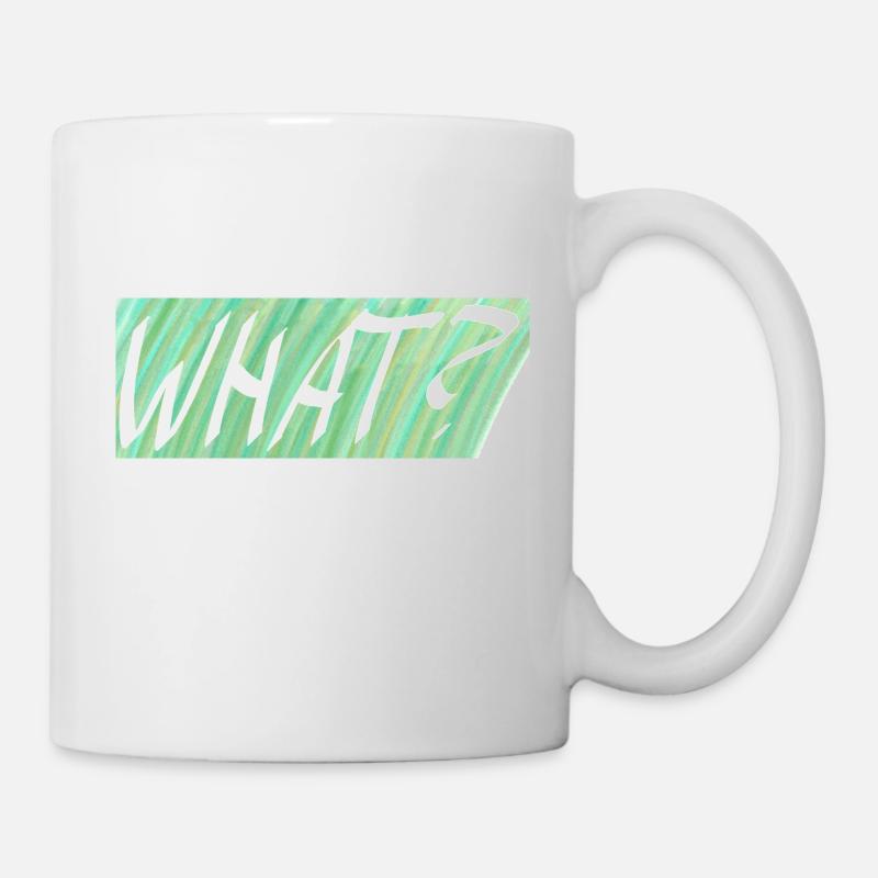 WHAT? Grüner Farbverlauf - Tasse - Weiß