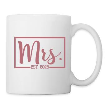 Frau Est. 2023 Verlobung Brautdusche Hochzeit - Tasse - Weiß - Rechts