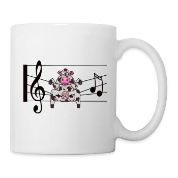 Musik Liebe Kuh im Glück in Noten - Tasse - Weiß - Rechts