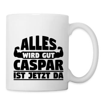 Alles wird gut Caspar ist jetzt da - Tasse - Weiß - Rechts