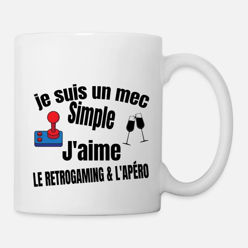 retrogaming et apéro - Mug blanc - blanc