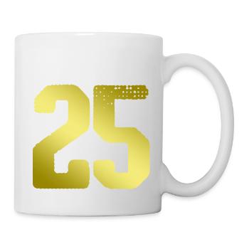 25 Zahl Trikot - Tasse - Weiß - Rechts