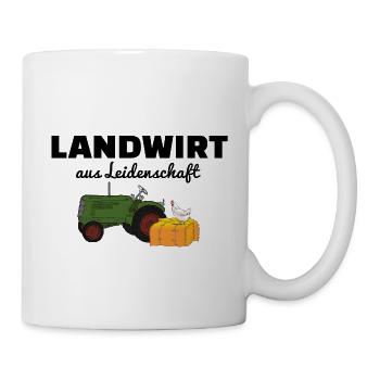 LANDWIRT aus Leidenschaft - Bauer Traktor Shirt - Tasse - Weiß - Rechts