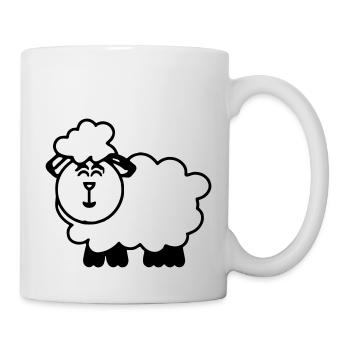 Lustiges Schaf Cartoon Geschenkidee Vektor - Tasse - Weiß - Rechts