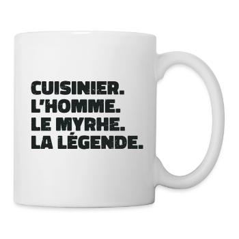 Cuisinier, l'homme, le mythe, la légende, humour - Mug blanc - blanc - Droite
