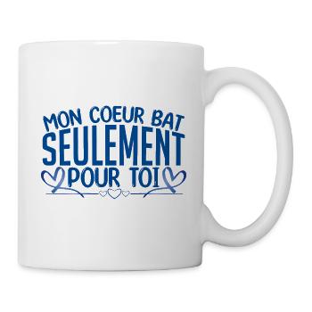 copain et copine amoureuse mon coeur - Mug blanc - blanc - Droite