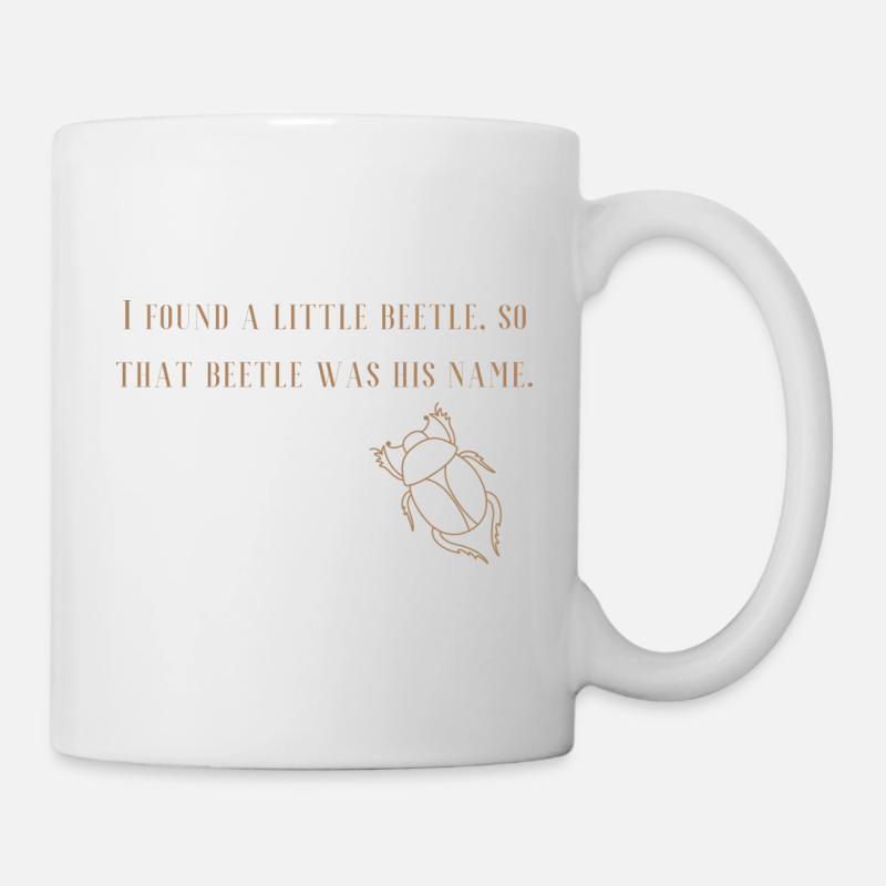 Rose beetle, golden yellow, saying, minimalist design - Mug - white