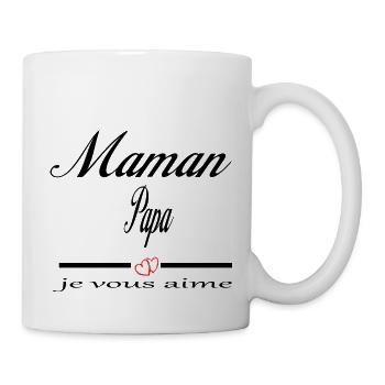 Maman Papa Je Vous Aime - Mug blanc - blanc - Droite