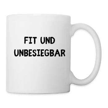 Fit und Unbesiegbar - Tasse - Weiß - Rechts