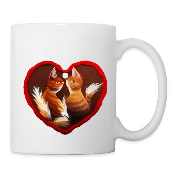Katzenherz Valentinstag Katzenliebhaber Geschenk - Tasse - Weiß - Rechts