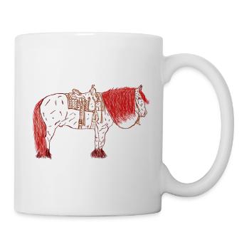 Horse with saddle - Mug - white - Right