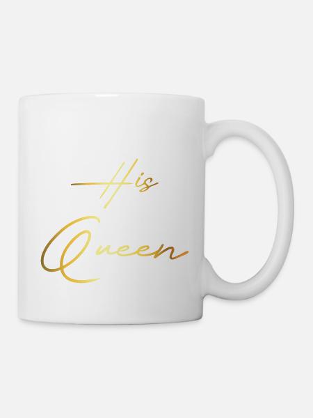 His Queen Her King Couple Gold - Tasse - Weiß