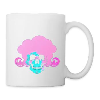 Fire Skull Smoke Pink Skeleton Flames 10 - Mug - white - Right