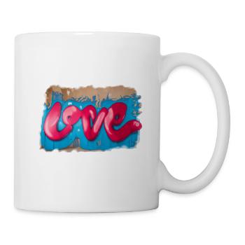 Amour graffiti - Mug blanc - blanc - Droite