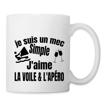 voile et apéro - Mug blanc - blanc - Droite
