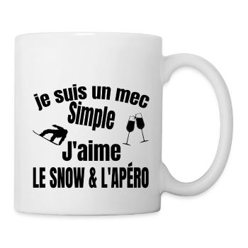 snow et apéro - Mug blanc - blanc - Droite