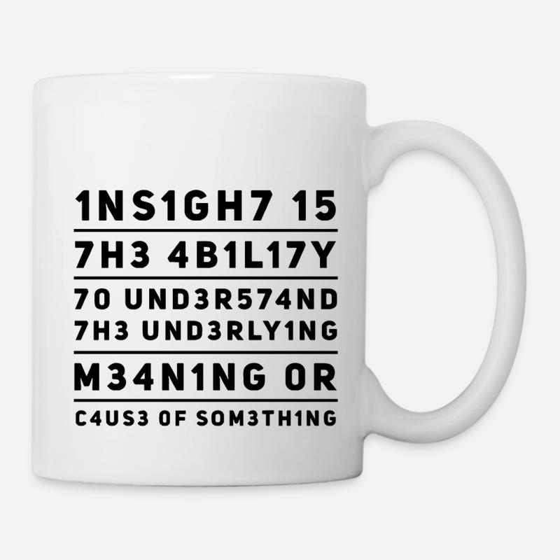 Einblick Durchblick L337 Leetspeak Spruch - Tasse - Weiß