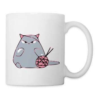 Dodi le chat qui tricote - Mug blanc - blanc - Droite