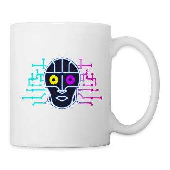 Neon Robot - Intelligence Artificielle - Cyborg - Mug blanc - blanc - Droite