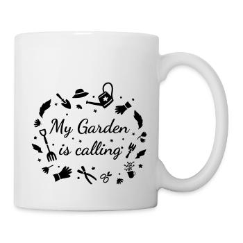 Mein Garten ruft - Tasse - Weiß - Rechts