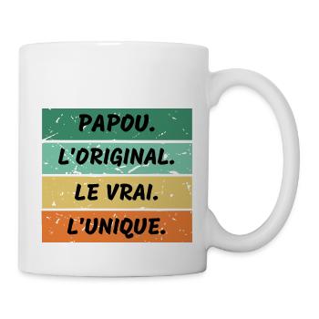 Papou Rétro. - Mug blanc - blanc - Droite