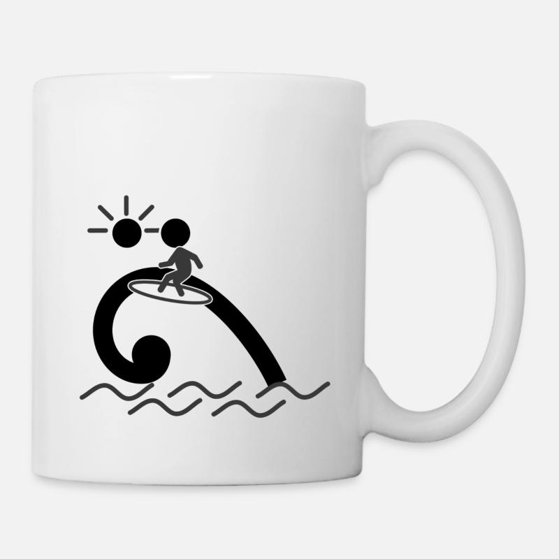Ride the BASS wave! (schwarz) - Tasse - Weiß